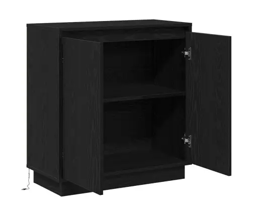 Sānu Galds Melns Ozolkoks 71 X 34.5 X 75 Cm Inženierijas Koks Vidaxl