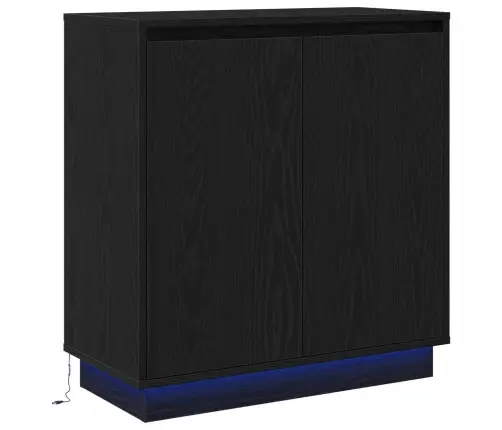 Sānu Galds Melns Ozolkoks 71 X 34.5 X 75 Cm Inženierijas Koks Vidaxl