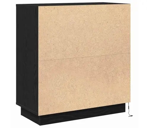 Sānu Galds Melns Ozolkoks 71 X 34.5 X 75 Cm Inženierijas Koks Vidaxl