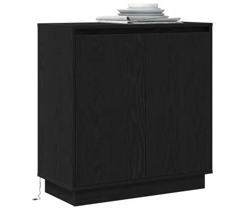 Sānu Galds Melns Ozolkoks 71 X 34.5 X 75 Cm Inženierijas Koks Vidaxl