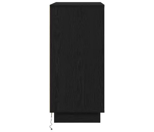 Sānu Galds Melns Ozolkoks 71 X 34.5 X 75 Cm Inženierijas Koks Vidaxl