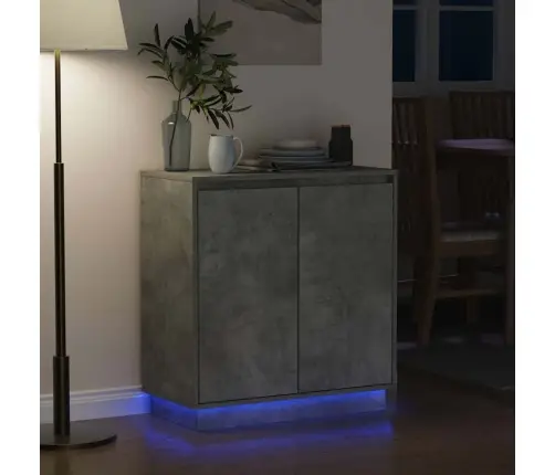 Led Kummuti Riiuliga Betoonhall 71 X 34,5 X 75 Cm Tehispuit