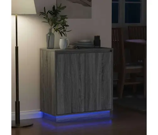 Led Bufetas Pilkas Sonoma 71 X 34,5 X 75 Cm Apdirbta Mediena