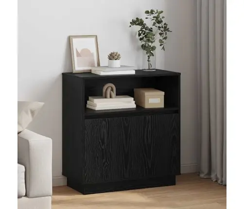 Šoninė Spintelė Su Led Juoda Ąžuolo 71 X 34.5 X 75 Cm