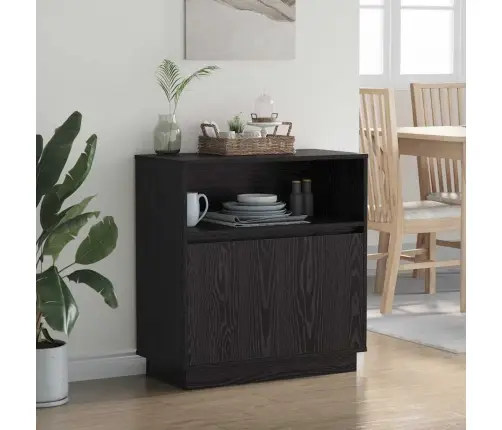 Šoninė Spintelė Su Led Juoda Ąžuolo 71 X 34.5 X 75 Cm