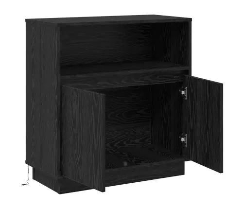 Šoninė Spintelė Su Led Juoda Ąžuolo 71 X 34.5 X 75 Cm