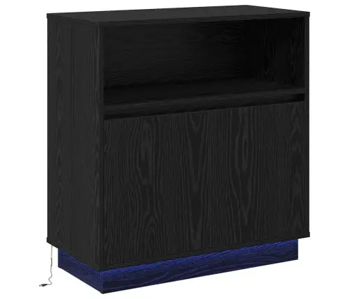 Šoninė Spintelė Su Led Juoda Ąžuolo 71 X 34.5 X 75 Cm