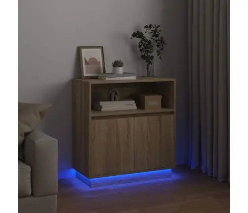 Led Bufetas Sonoma Ąžuolas 71 X 34,5 X 75 Cm Apdirbta Mediena