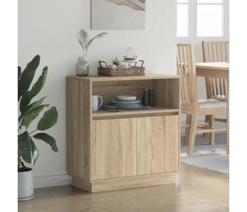 Led Bufetas Sonoma Ąžuolas 71 X 34,5 X 75 Cm Apdirbta Mediena