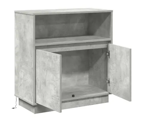 Led Kumode Betona Pelēka 71 X 34.5 X 75 Cm Inženierijas Koks Vidaxl