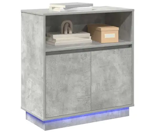 Led Kumode Betona Pelēka 71 X 34.5 X 75 Cm Inženierijas Koks Vidaxl