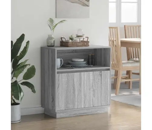 Led Kumode Pelēka Sonomas Ozola 71 X 34.5 X 75 Cm Vidaxl