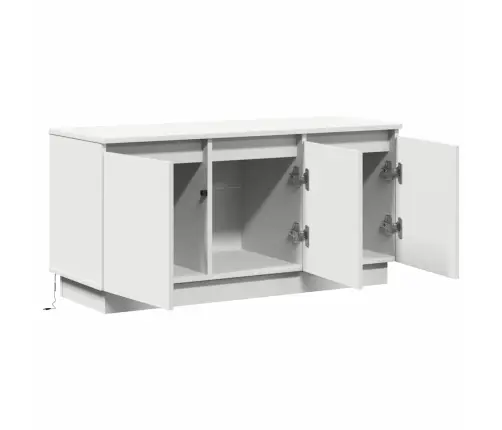 Tv Galds Ar Led Balts 100 X 38 X 49 Cm Inženierijas Koks Vidaxl