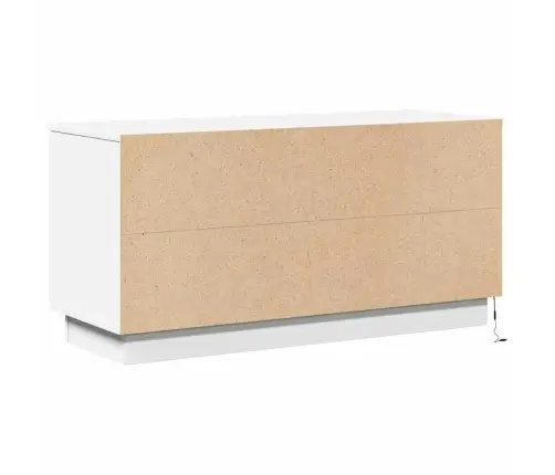Tv Galds Ar Led Balts 100 X 38 X 49 Cm Inženierijas Koks Vidaxl