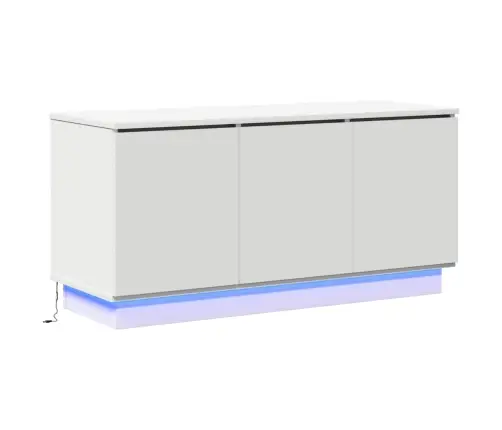 Tv Galds Ar Led Balts 100 X 38 X 49 Cm Inženierijas Koks Vidaxl