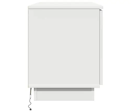 Tv Galds Ar Led Balts 100 X 38 X 49 Cm Inženierijas Koks Vidaxl