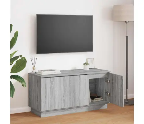 Tv Galds Ar Led Pelēka Sonomas Ozola 100 X 38 X 49 Cm Vidaxl