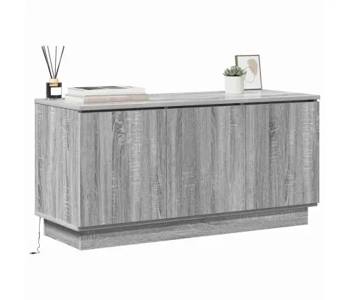 Tv Galds Ar Led Pelēka Sonomas Ozola 100 X 38 X 49 Cm Vidaxl