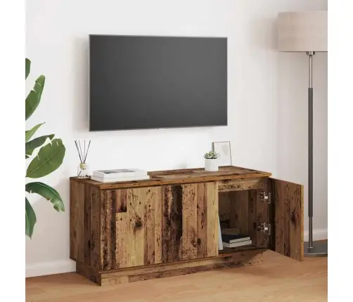 Televizoriaus Staliukas Su Led Senovinis Medis 100 X 38 X 49 Cm