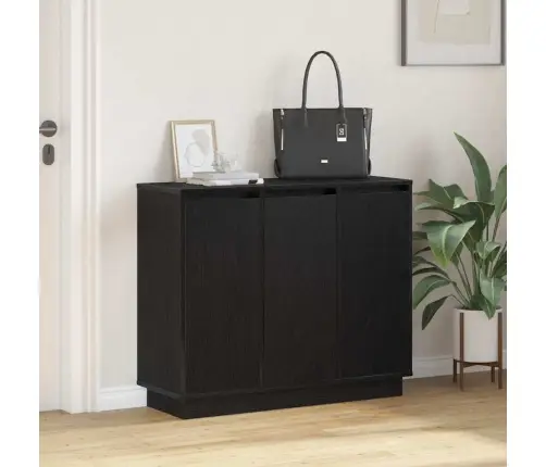 Led Bufetas Juodas Ąžuolas 90 X 32 X 75 Cm Apdirbta Mediena