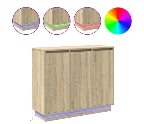 Led Kummuti Sonoma Tamm 90 X 32 X 75 Cm Tehispuit