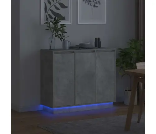 Led Bufetas Betono Pilka 90 X 32 X 75 Cm Apdirbta Mediena