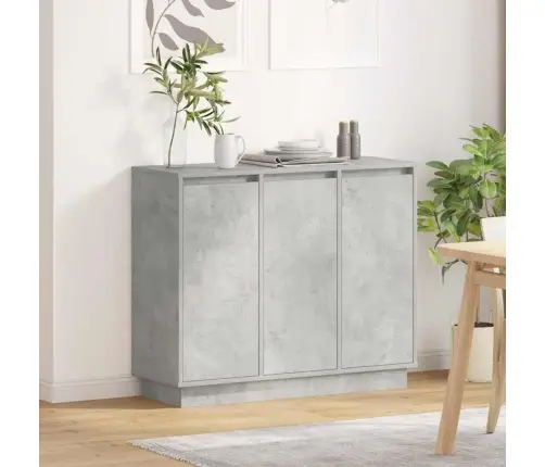 Led Bufetas Betono Pilka 90 X 32 X 75 Cm Apdirbta Mediena