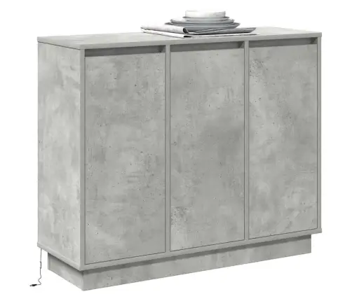 Led Bufetas Betono Pilka 90 X 32 X 75 Cm Apdirbta Mediena