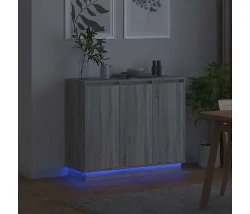 Led Bufetas Pilkas Sonoma 90 X 32 X 75 Cm Apdirbta Mediena