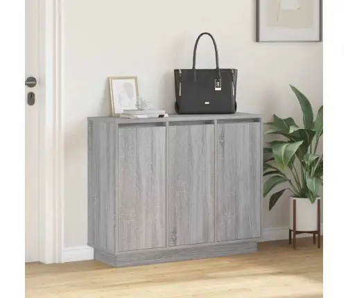 Led Bufetas Pilkas Sonoma 90 X 32 X 75 Cm Apdirbta Mediena