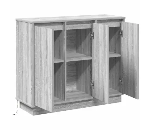 Led Bufetas Pilkas Sonoma 90 X 32 X 75 Cm Apdirbta Mediena