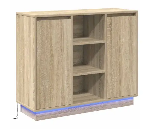 Led Bufetas Sonoma Ąžuolas 90 X 32 X 75 Cm Apdirbta Mediena