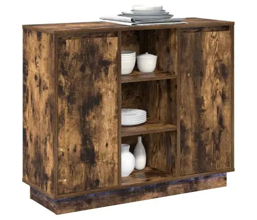 Külglaud Riiuliga Suitsetatud Tamm 90 X 32 X 75 Cm Tehispuit