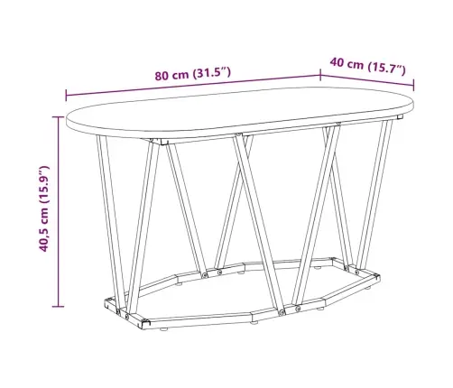 Kafijas Galds Melns Ozolkoks 80 X 40 X 40.5 Cm Vidaxl