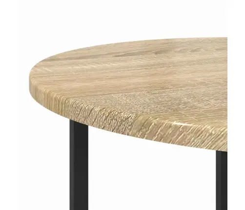 Sānu Galdiņu Komplekts 2 Pcs Sonoma Ozola Un Melnas Krāsas Vidaxl