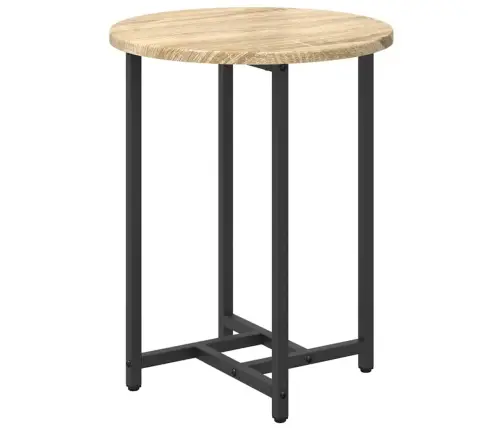 Sānu Galdiņu Komplekts 2 Pcs Sonoma Ozola Un Melnas Krāsas Vidaxl