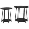 Sānu Galdiņu Komplekts 2 Pcs Melns Ozols 50 X 50 X 51 Cm Vidaxl