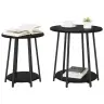 Sānu Galdiņu Komplekts 2 Pcs Melns Ozols 50 X 50 X 51 Cm Vidaxl
