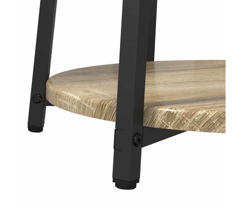 Sānu Galdiņu Komplekts 2 Pcs Sonoma Ozola Un Melnas Krāsas Vidaxl