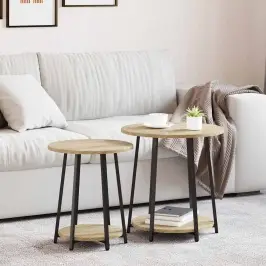 Abilaudade Komplekt 2 Pcs Sonoma Tamm Ja Must 50 X 50 X 51 Cm