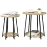 Sānu Galdiņu Komplekts 2 Pcs Sonoma Ozola Un Melnas Krāsas Vidaxl