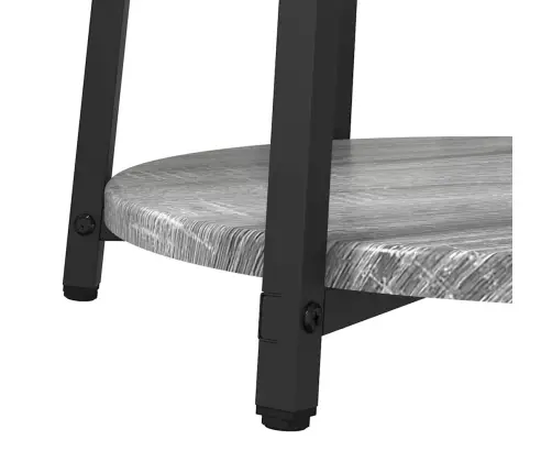 Šoninių Staliukų Komplektas 2 Pcs Pilkas Sonoma Ir Juodas