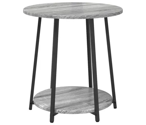 Šoninių Staliukų Komplektas 2 Pcs Pilkas Sonoma Ir Juodas