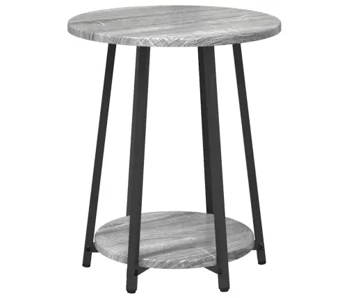 Šoninių Staliukų Komplektas 2 Pcs Pilkas Sonoma Ir Juodas