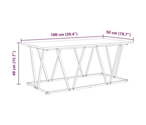 Kohvilaud Suitsetatud Tamm 100 X 50 X 40 Cm