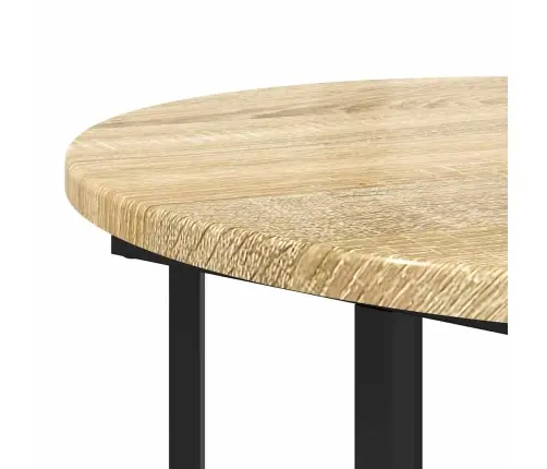 Sānu Galdiņu Komplekts 2 Pcs Sonoma Ozola Un Melnas Krāsas Vidaxl