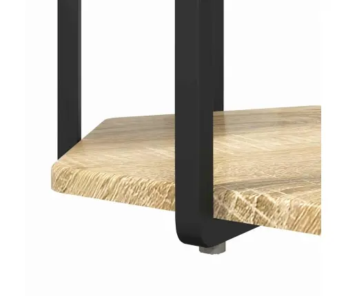 Sānu Galdiņu Komplekts 2 Pcs Sonoma Ozola Un Melnas Krāsas Vidaxl