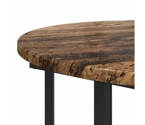 Sānu Galdiņu Komplekts Ar Plauktu 2 Pcs Vecs Koks Un Melns Vidaxl