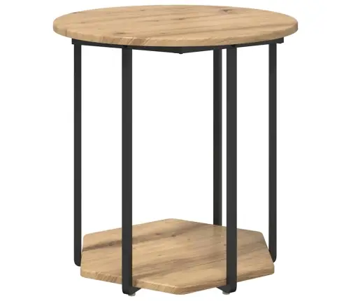 Sānu Galdiņu Komplekts 2 Pcs Artisānisks Ozols Un Melns Vidaxl