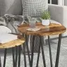 Sānu Galdiņu Komplekts 2 Pcs Smalkās Ozola Un Melnas Krāsas Vidaxl